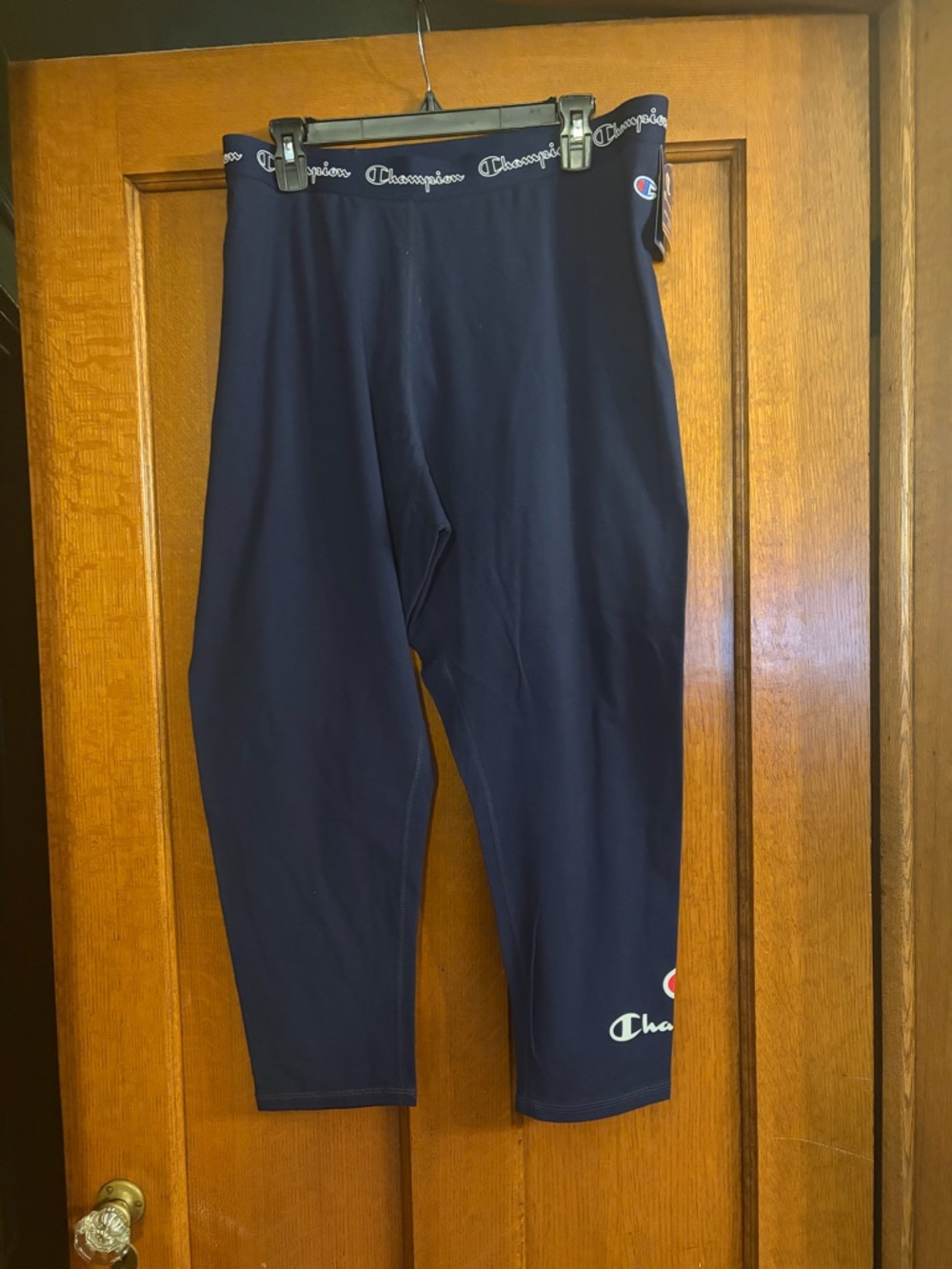 Champion Dark Blue Performance Leggings with Logo Band